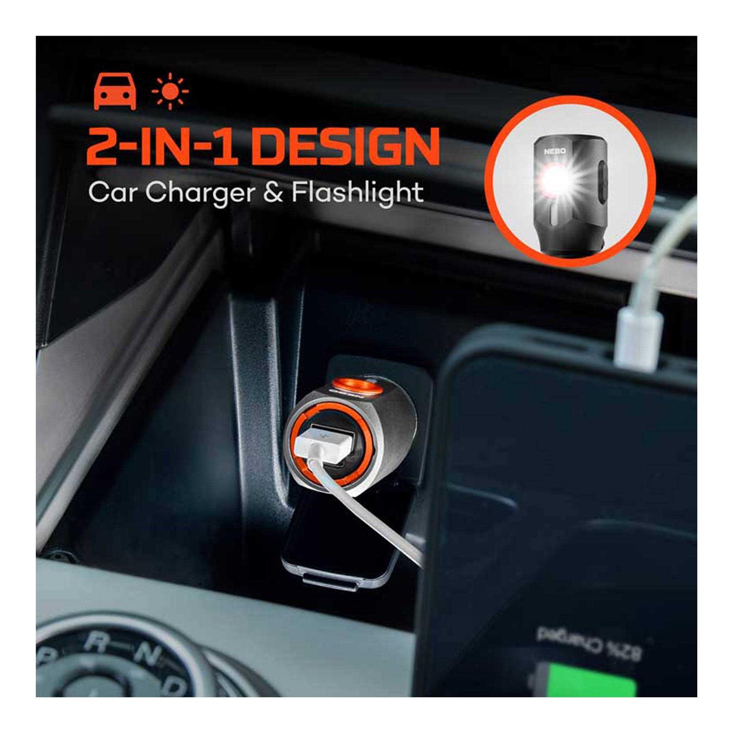Nebo Transport 400 2 in 1 Car Charger Flashlight - Image 4