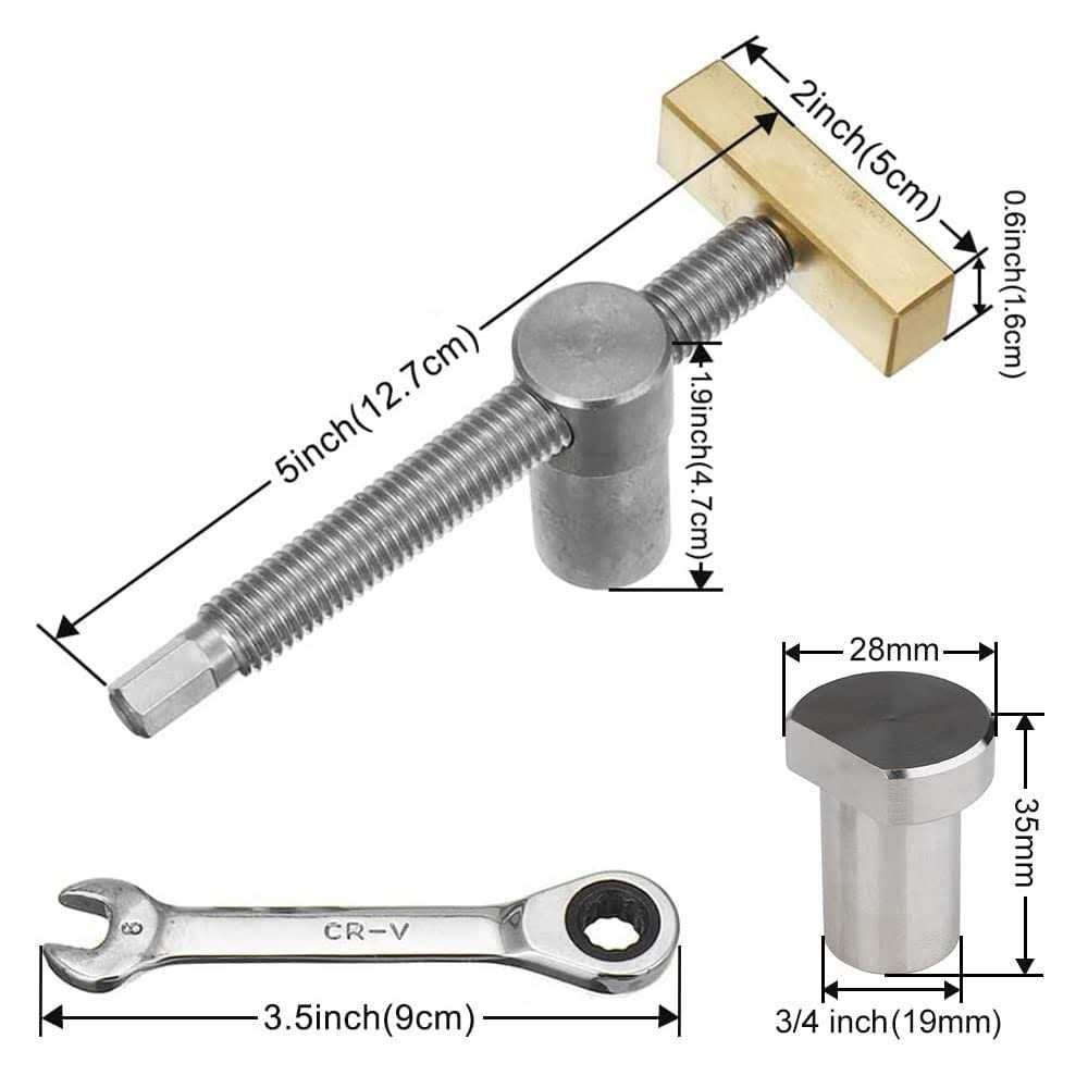DDWT 2 Pack Bench Dog Clamp 3/4 Inch Dog Hole Clamp Woodworking Adjustable Workbench Stop Stainless Steel Brass - Image 5