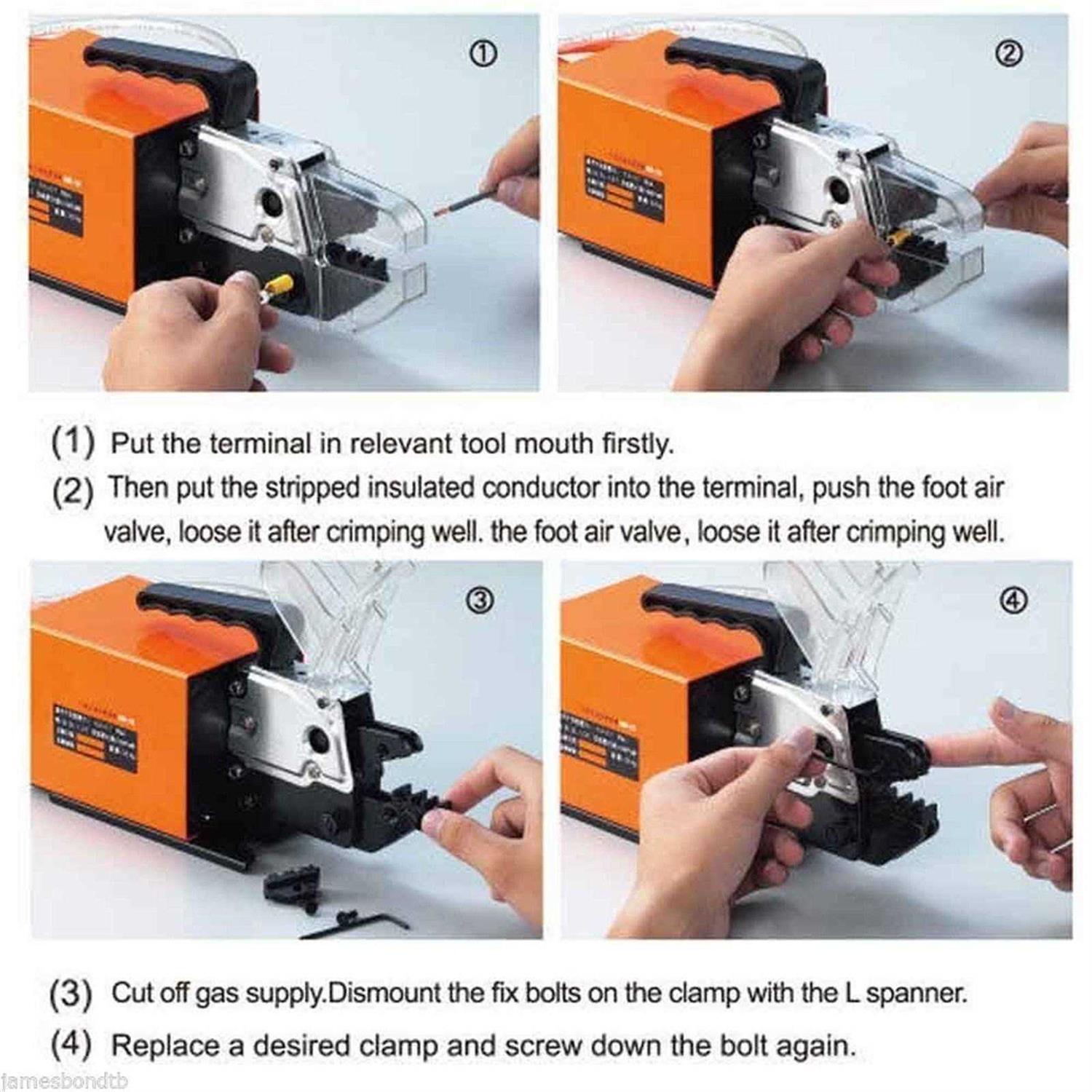 VEVOR Pneumatic Crimping Tool Am-10 Air Powered Wire Terminal Crimping Machine Crimping Up To 16mm2 - Image 4
