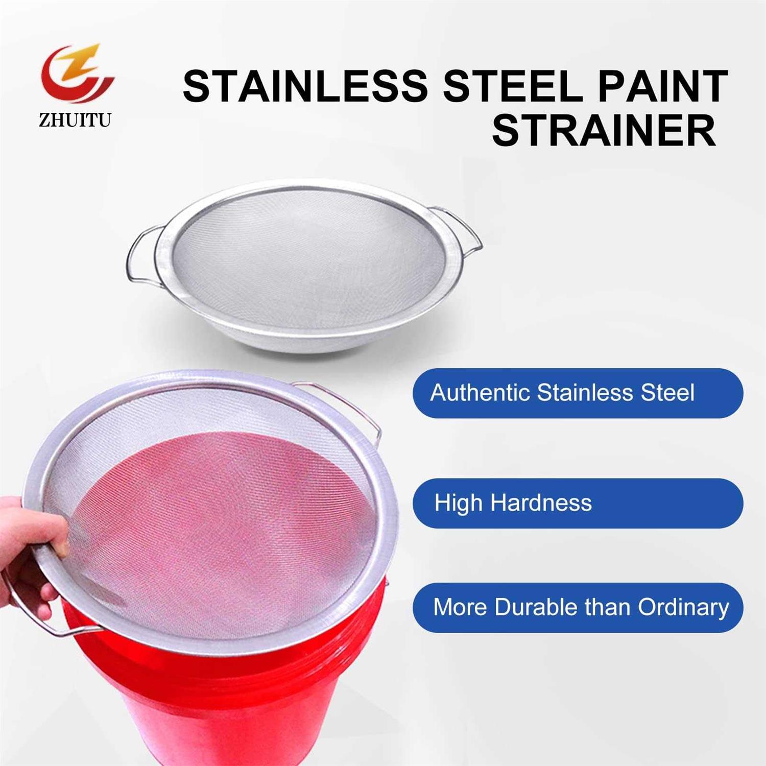 ZHUITU Fine Mesh Paint Strainer 60 Mesh Stainless Steel Paint Filter Emulsion Honey Funnel Filter Cover Fits 5 Gallon Paint Bucket Filter Tool Insert - Image 4