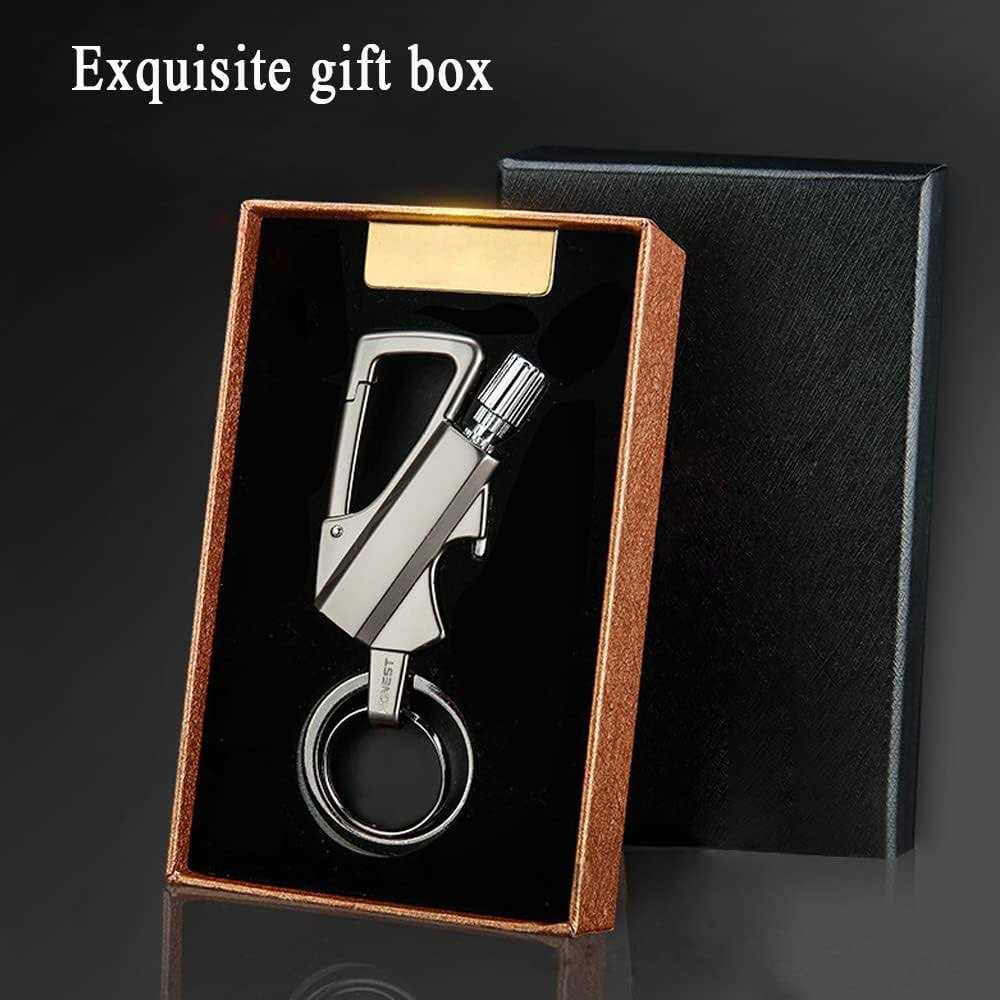 Multi-Function Keychain with Flint Metal Match Starter and Bottle Opener, Kerosene Rechargeable Lighter, Suitable As Gift Ideas and Emergency Rescue - Image 4