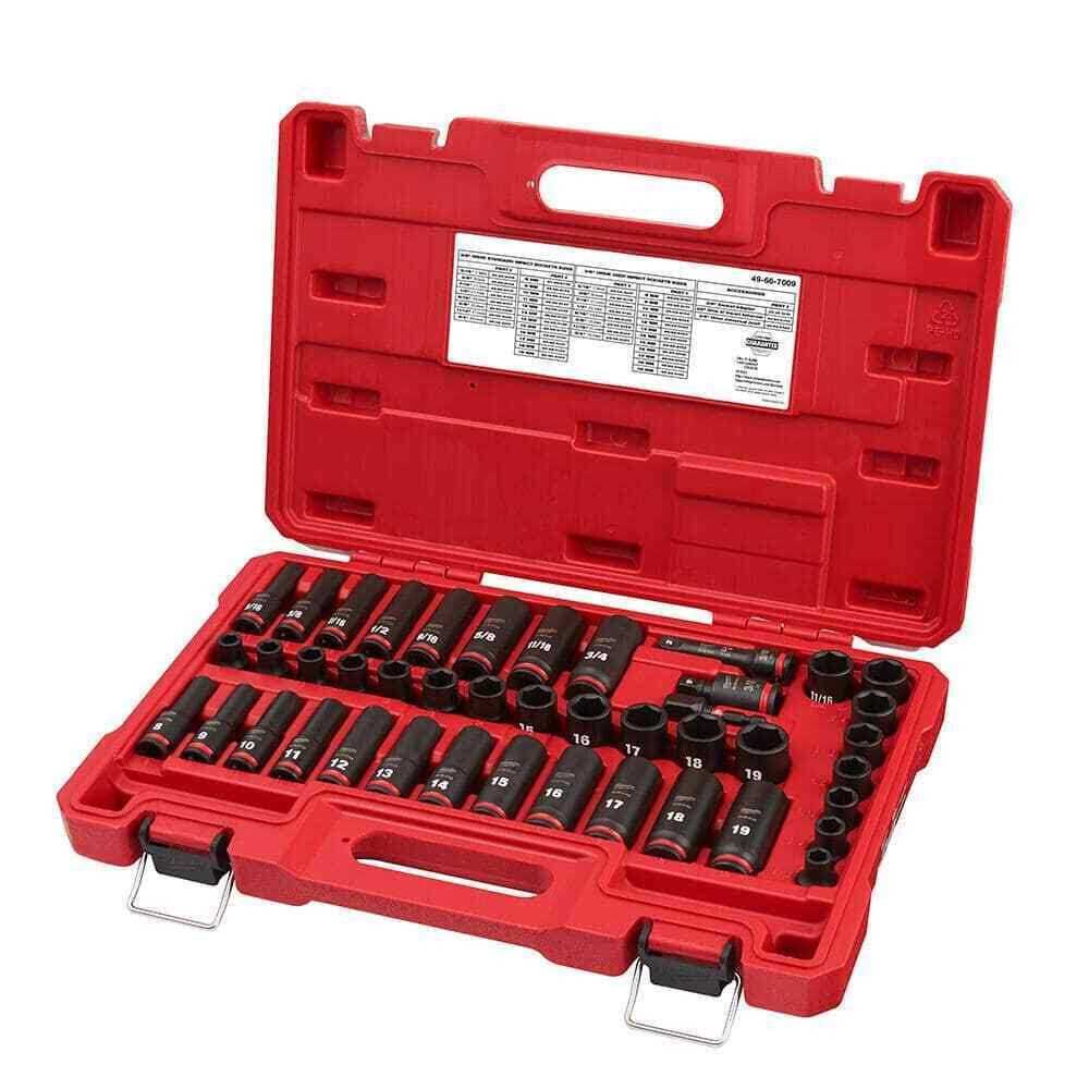 Milwaukee 3/8 in. Drive SAE/Metric Ratchet and Socket Mechanics Tool Set with 3/8 in. SAE/Metric Impact Socket Set - Image 3