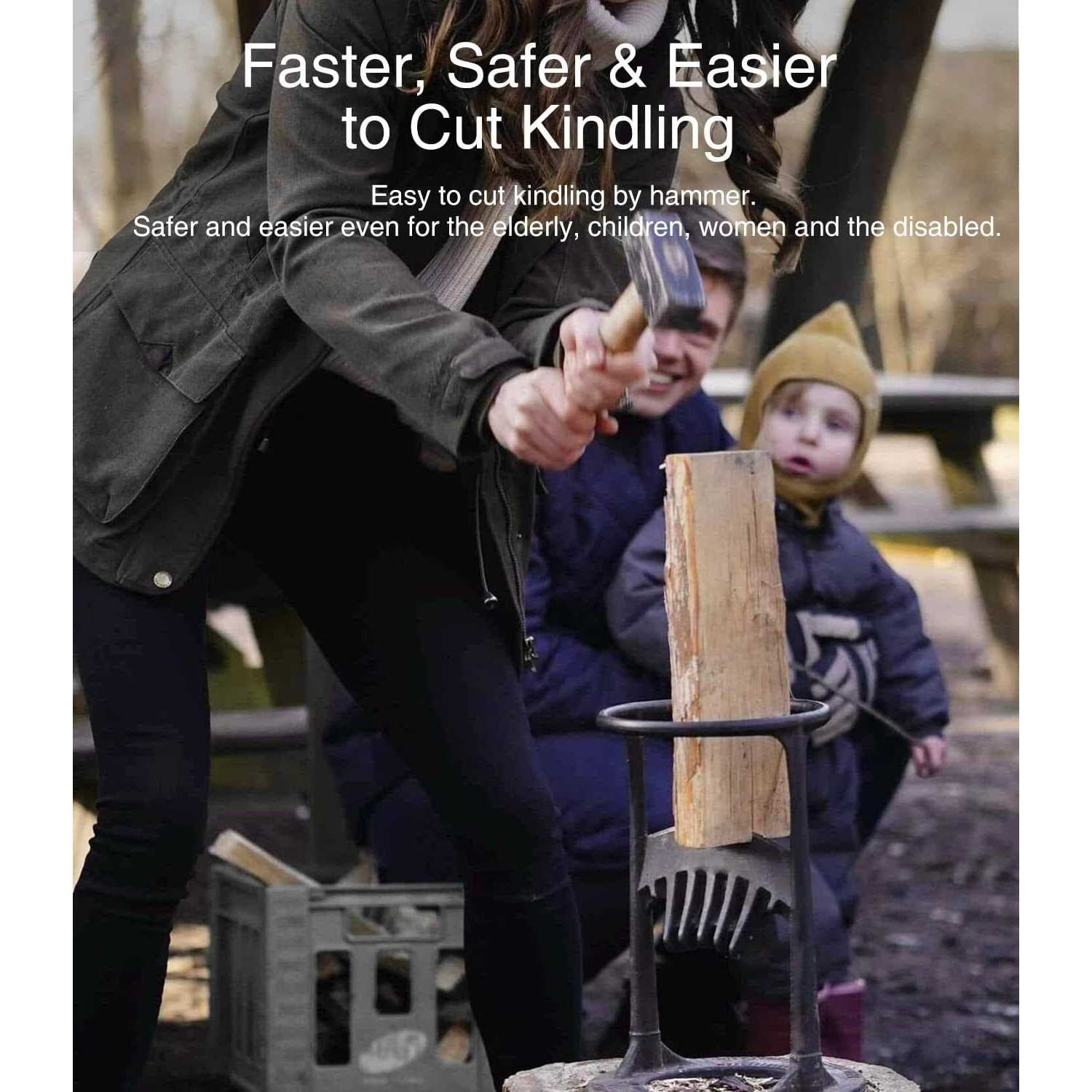 sixcow 2023 Upgrade Heavy Duty 12lb for Kindling Splitter Cracker Firewood Splitter Wedge - Image 5