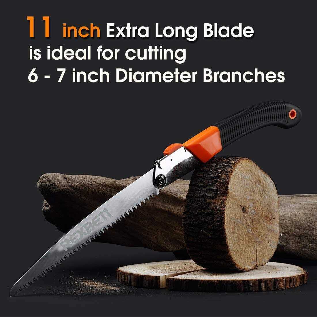 REXBETI Folding Saw Heavy Duty 11 Inch Extra Long Blade Hand Saw for Wood Camping - Image 3
