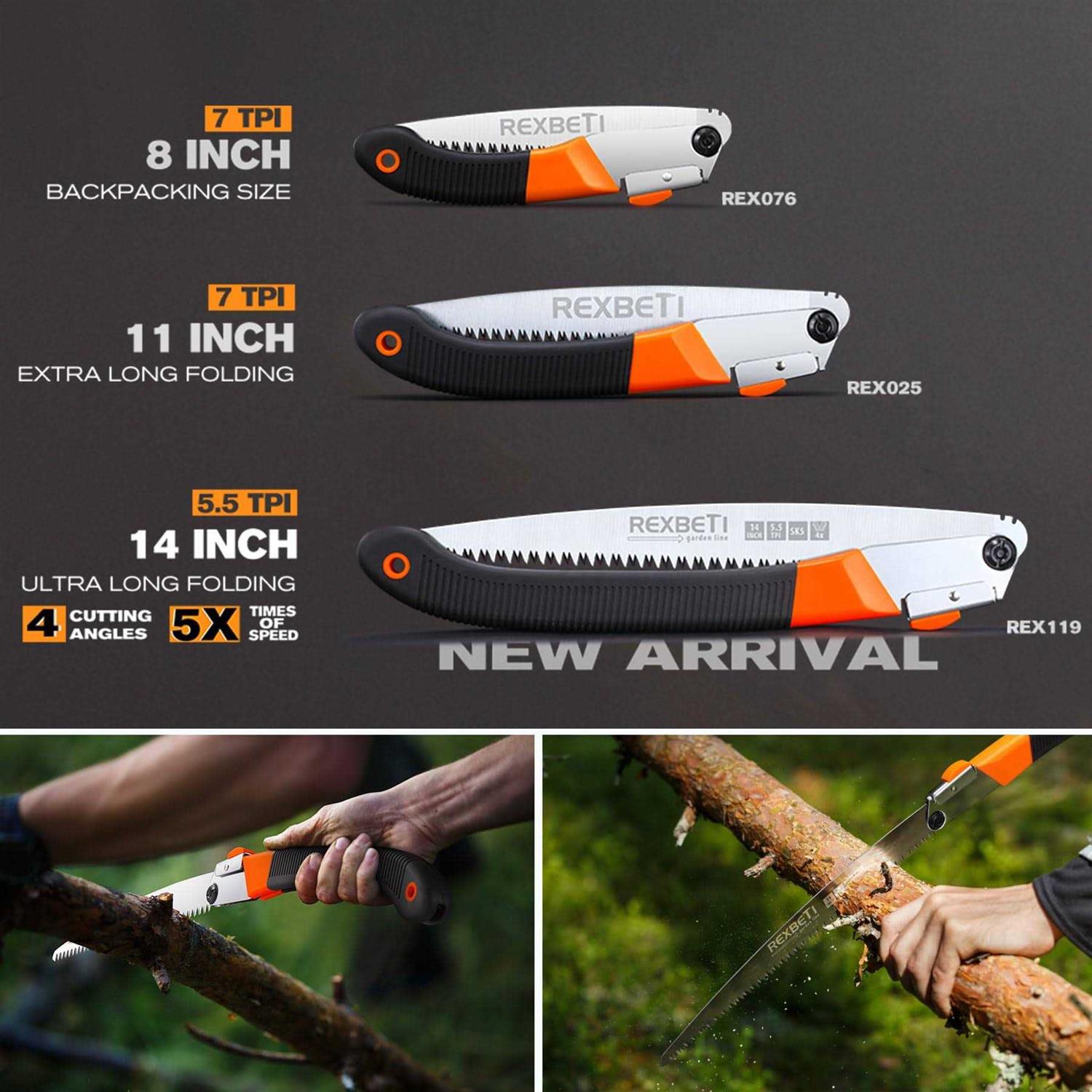 REXBETI Folding Saw Heavy Duty 11 Inch Extra Long Blade Hand Saw for Wood Camping - Image 4