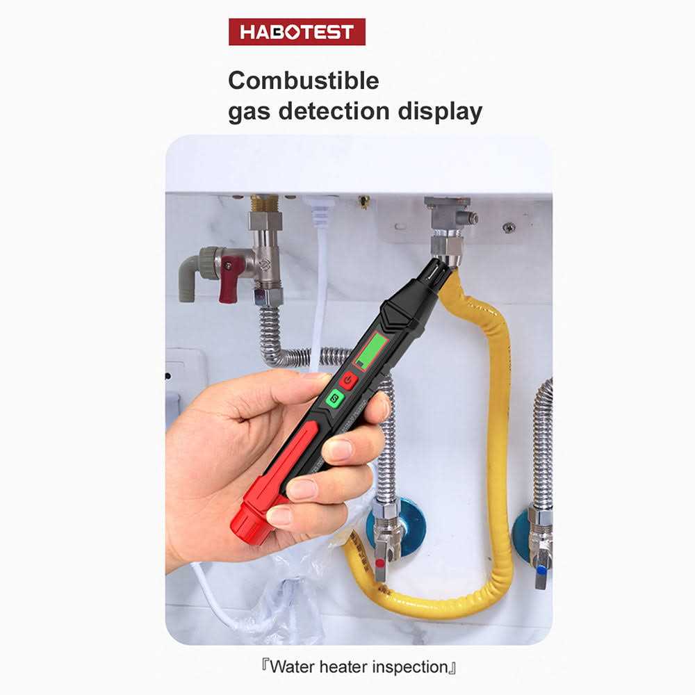 Habotest Ht60 Portable Gas Leak Detector Handheld Combustible Gas Detector with Audible and Visual Alarm with LCD Display Methane Propane Natural Gas - Image 5