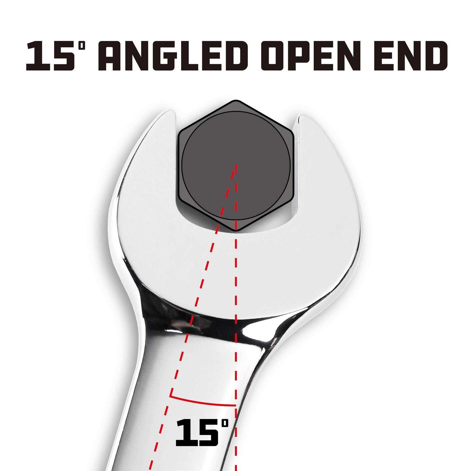 Powerbuilt Fully Polished Metric Combination Wrench - Image 4