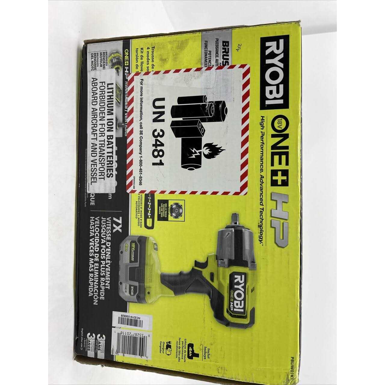 RYOBI ONE+ 18V Brushless Cordless 4-Mode 1/2 in. Impact Wrench Kit with 4.0 Battery and Charger - Image 3