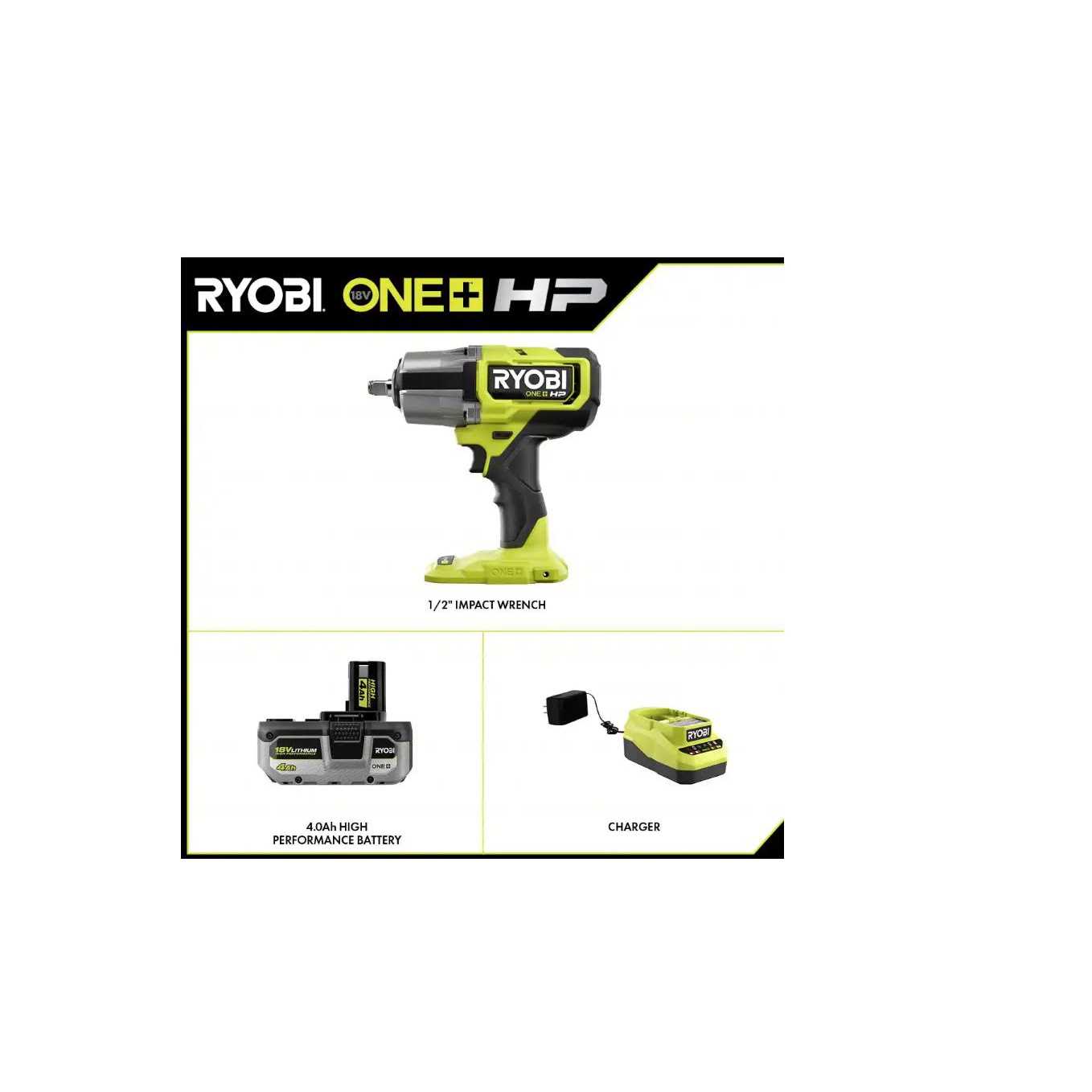 RYOBI ONE+ 18V Brushless Cordless 4-Mode 1/2 in. Impact Wrench Kit with 4.0 Battery and Charger - Image 5