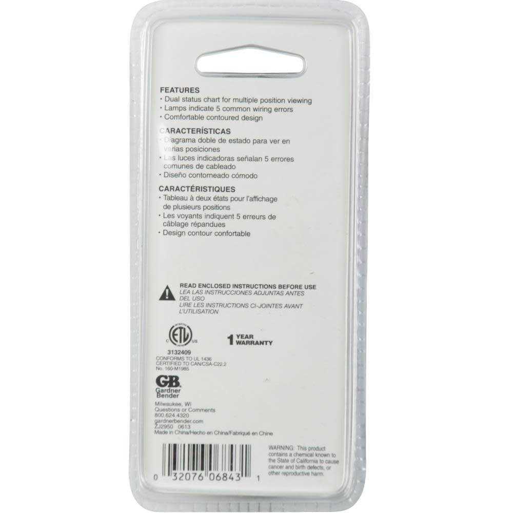Gardner Bender Receptacle Tester GRT-3500 - Image 2