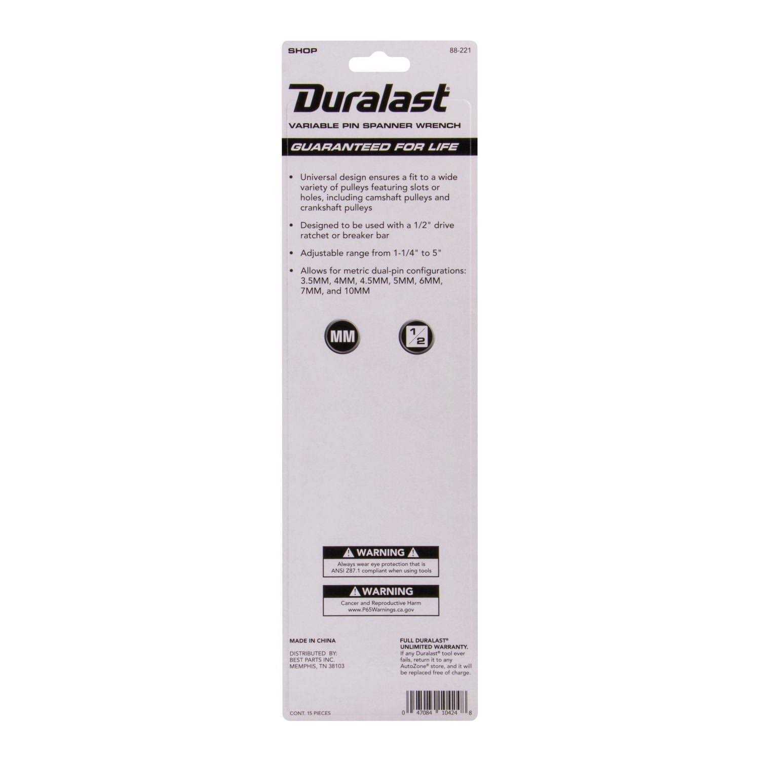 Duralast Variable Pin Spanner Wrench at AutoZone - Image 4