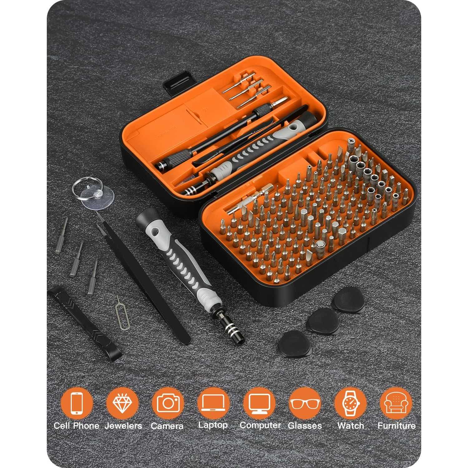 RARTOP Precision Screwdriver Set 130 in 1 with 120 bits Repair Tool Kit - Image 4