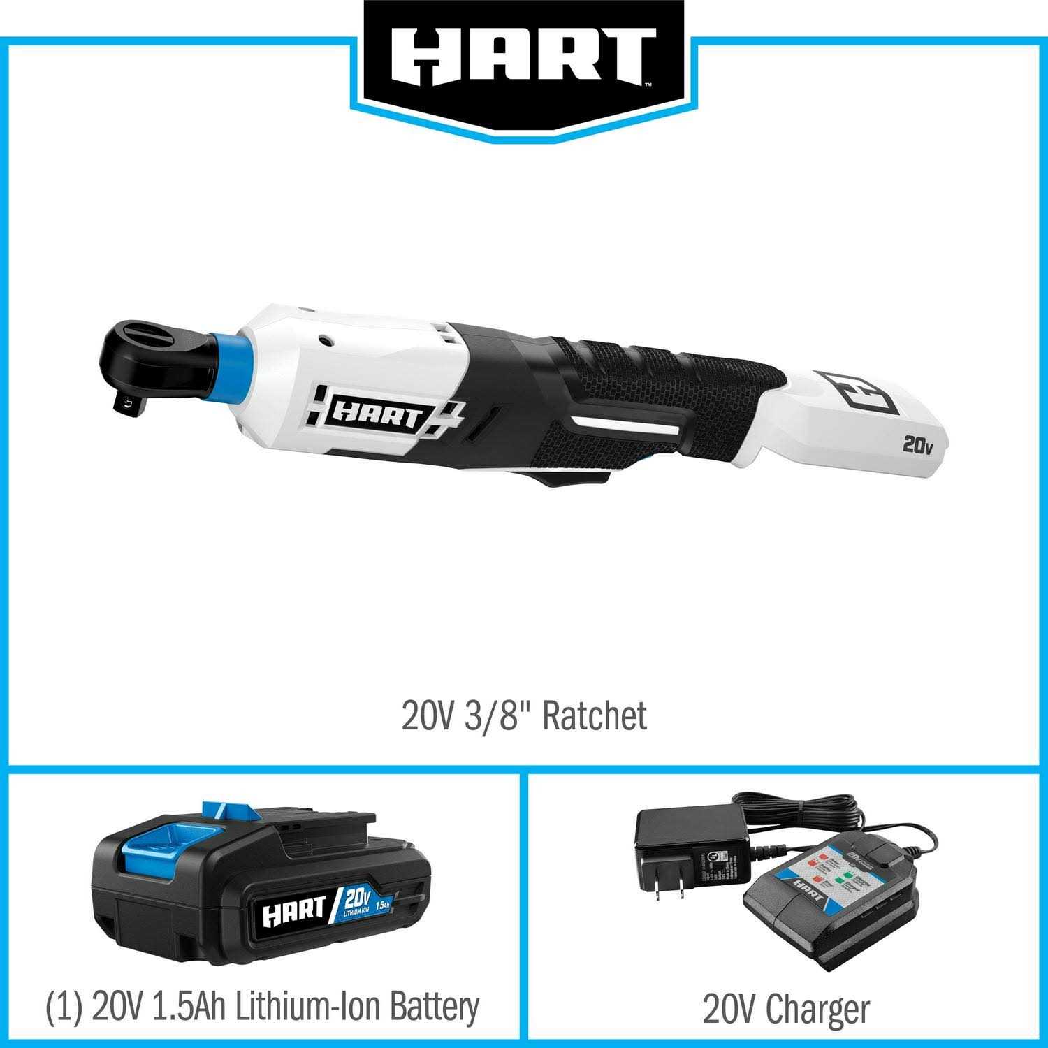 Hart 20-Volt 3/8-inch Battery-Powered Ratchet Kit - Image 4
