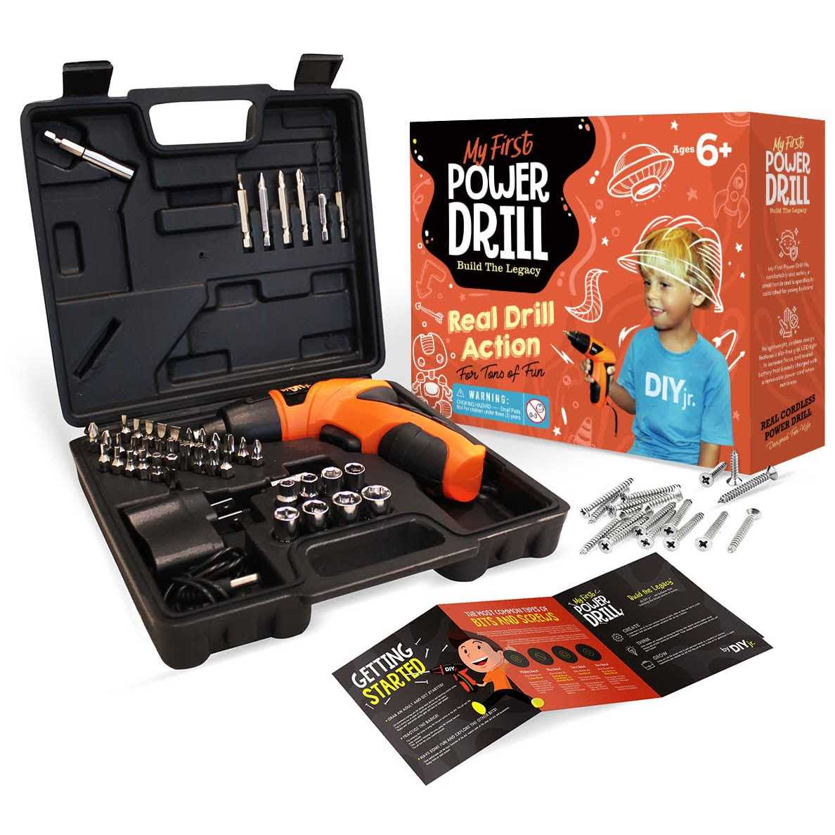 My First Power Drill Set Real Cordless Drill for Boys and Girls