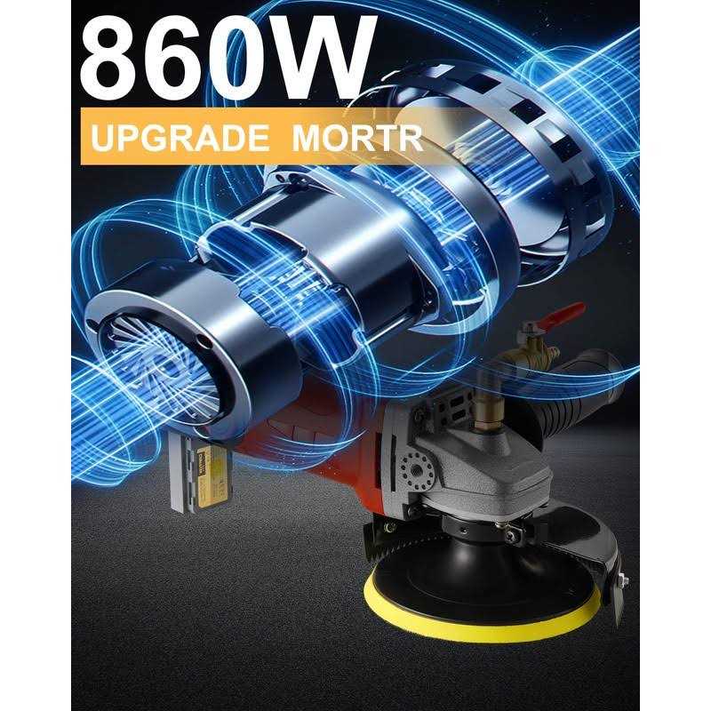 SILVEL Wet Polisher 860W/110V 6 Variable Speed Granite Polisher with Diamond Polishing Pads - Image 5