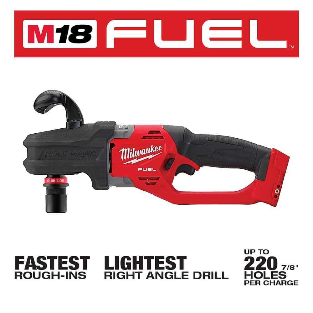 Milwaukee M18 FUEL Lithium-Ion Brushless Cordless Hole Hawg 7/16 in. Right Angle Drill with Quick-Lok - Image 4