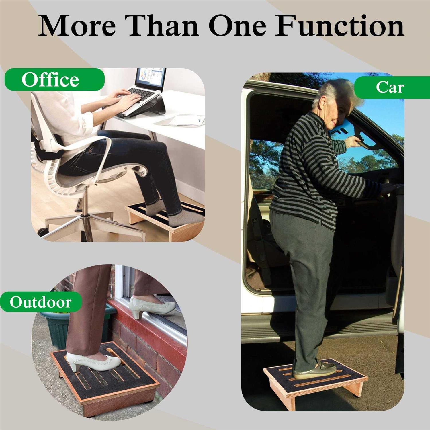 One Wood Step Stool for Adults&Seniors with Non-slip Rubber Stepping Surface - Image 3