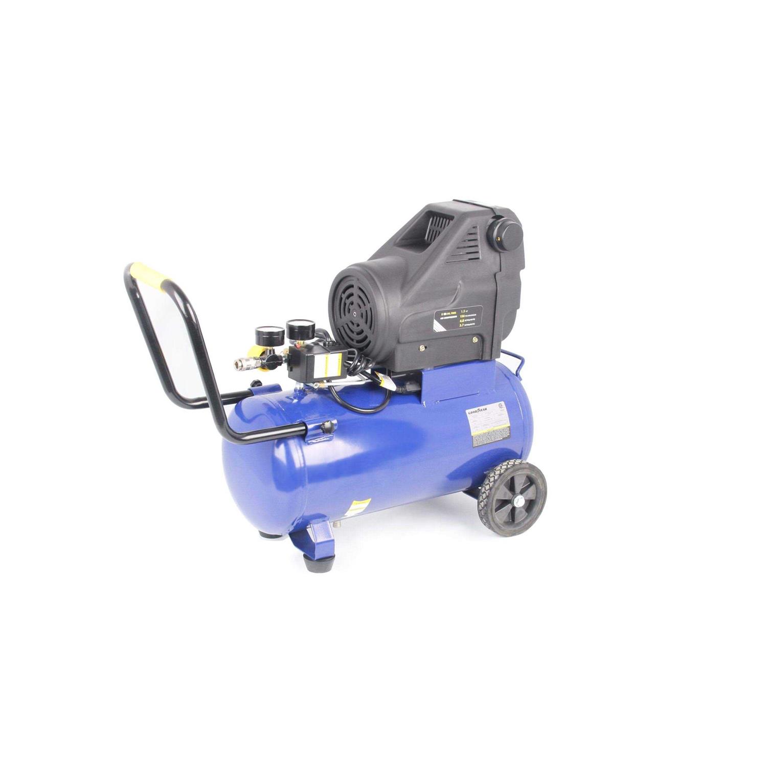 Goodyear. 8 Gallon Quiet. Oil-Free Horizontal Air Compressor. Portable with Handle and Wheels - Image 5