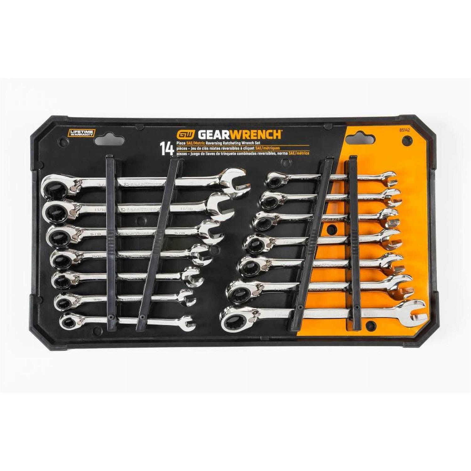 GEARWRENCH 85142 14 Pc. 12 Point Reversible Ratcheting Combination SAE/Metric Wrench Set - Image 3