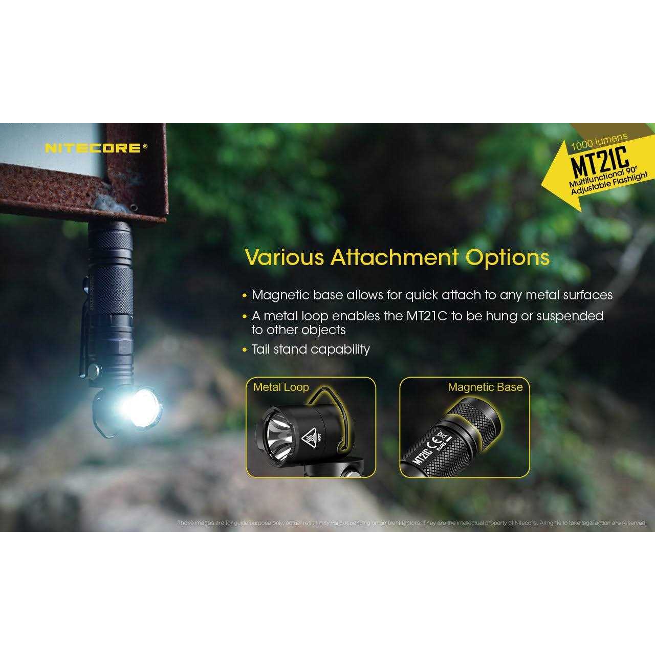 Nitecore MT21C 1000 Lumen 90 Degree Adjustable Flashlight - Image 3
