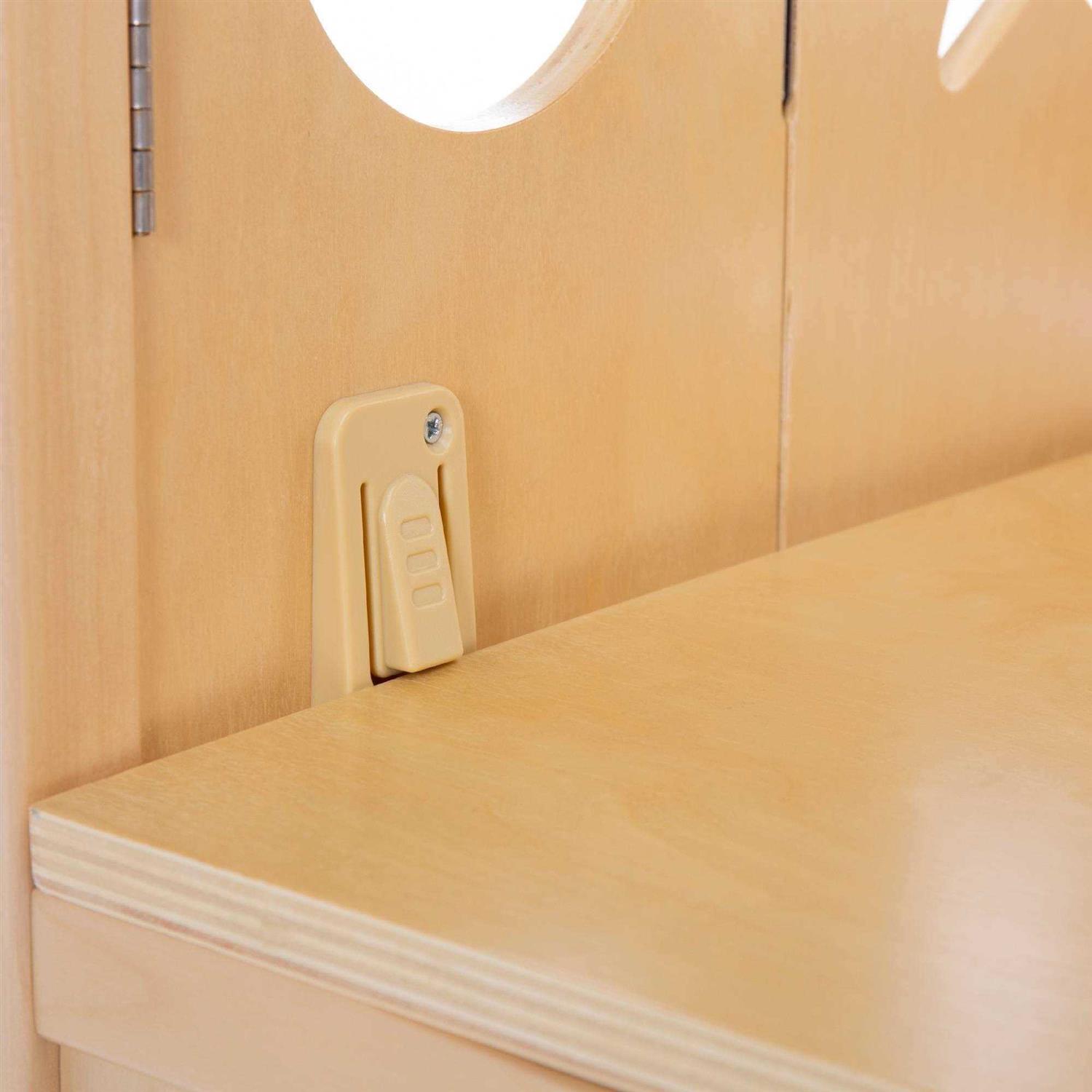 Guidecraft Classic Kitchen Helper Stool with 2 Keepers Double Wide - Image 5