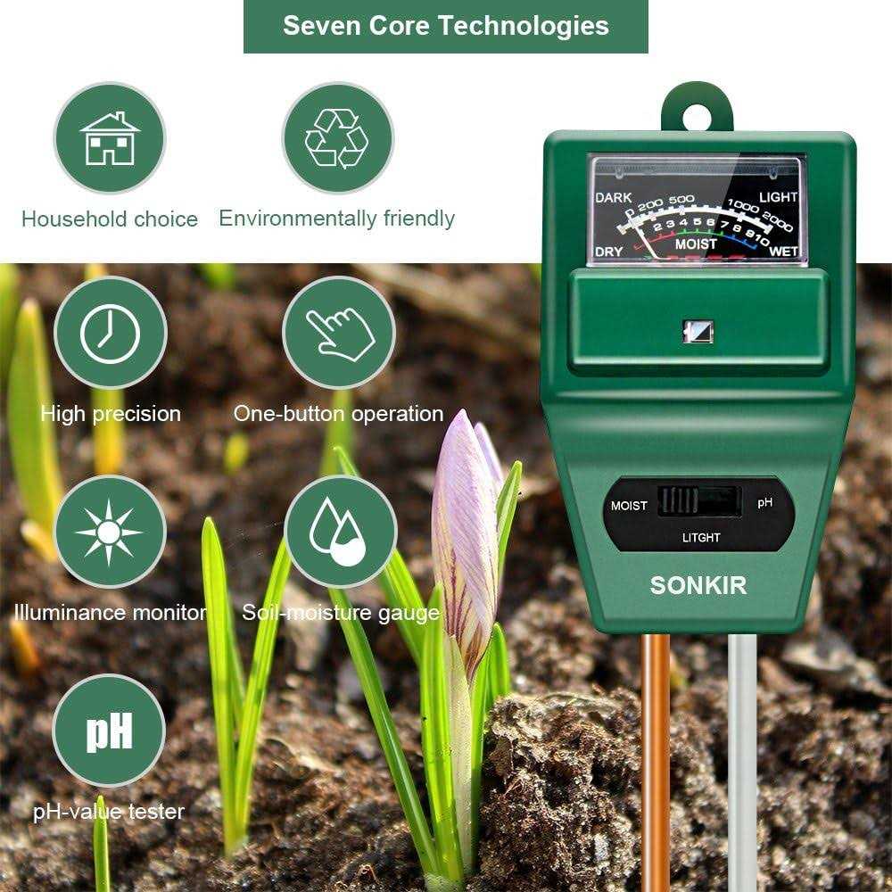 Sonkir Soil pH Meter MS02 3-in-1 Soil Moisture/Light/pH Tester Gardening Tool Kits for Plant Care - Image 3