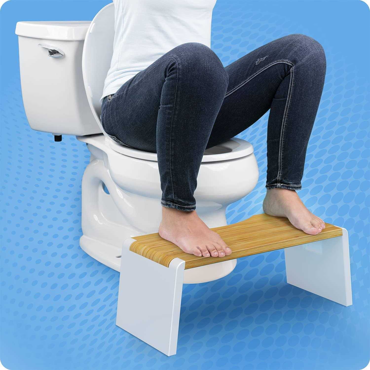 Squatty Potty Stockholm Folding Bamboo Toilet Stool 7 Collapsible, Brown and - Image 5