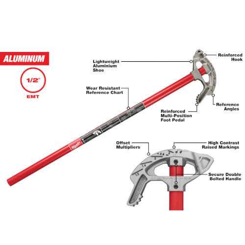Milwaukee 1/2 Aluminum Conduit Bender 48-22-4070 - Image 5