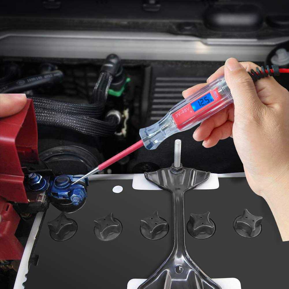 Jastind Heavy Duty 3-48V Backlit Digital LCD Circuit Tester Test Light with 140 Inch Extended Spring Wire - Image 3