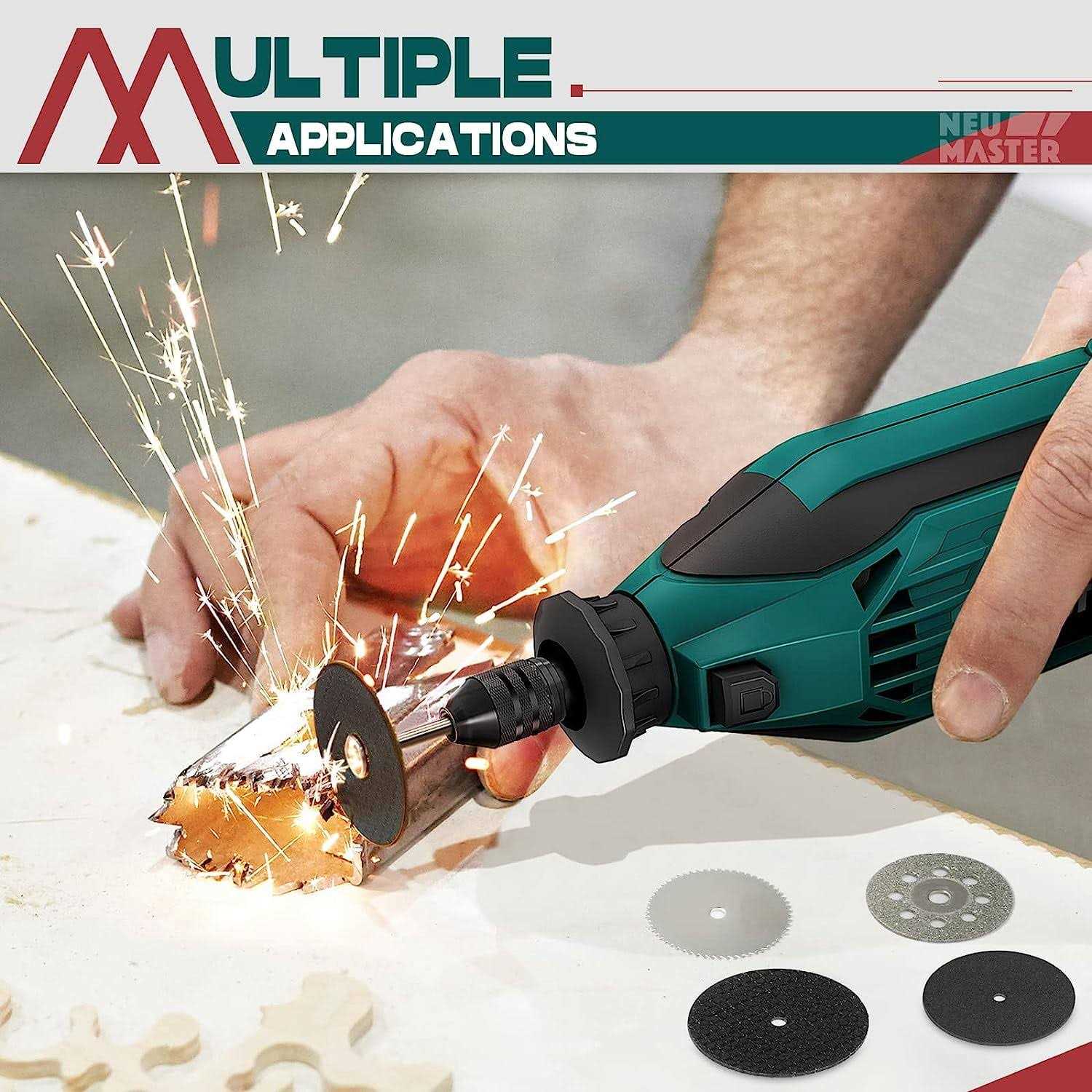 180W Rotary Tool Kit, NEU MASTER Corded Power Rotary Tools with 166 Accessories and 6 Variable Speed - Image 4