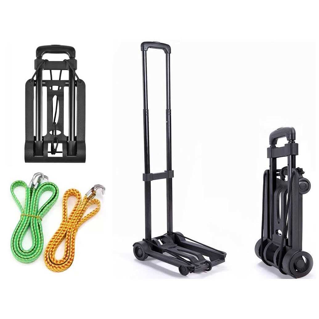 EKYMAICZ Minisize Folding Luggage Cart with 2 Wheels Lightweight Plastic Luggage Trolley Office Hand Truck for Shopping Travel Camping and School Use - Image 5