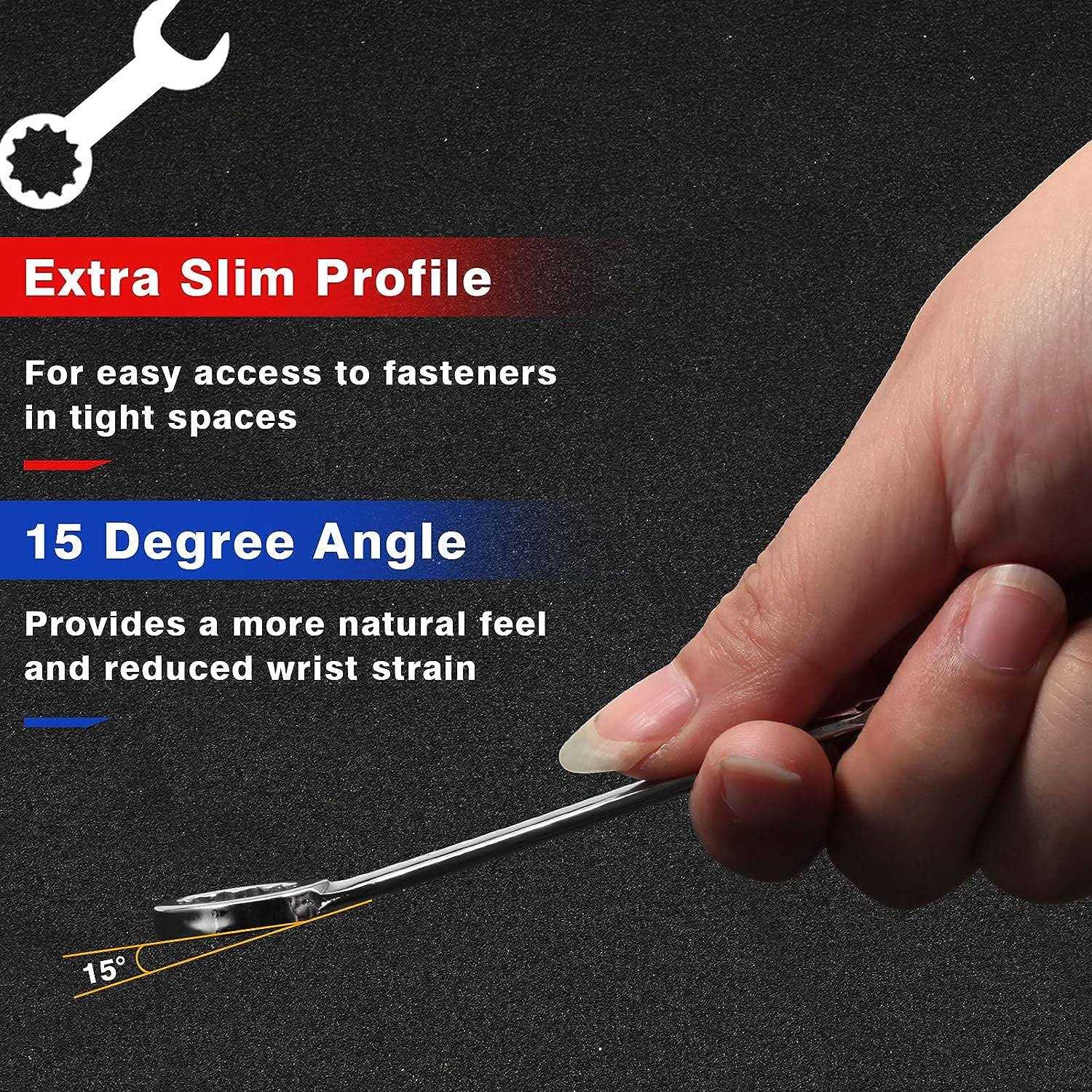 SPEEDWOX Mini Wrench Set Metric SAE Ignition Wrench Sets Open and Box End Wrench Set Small Wrench Set Combination Wrench Sets with Storage Pouches - Image 4