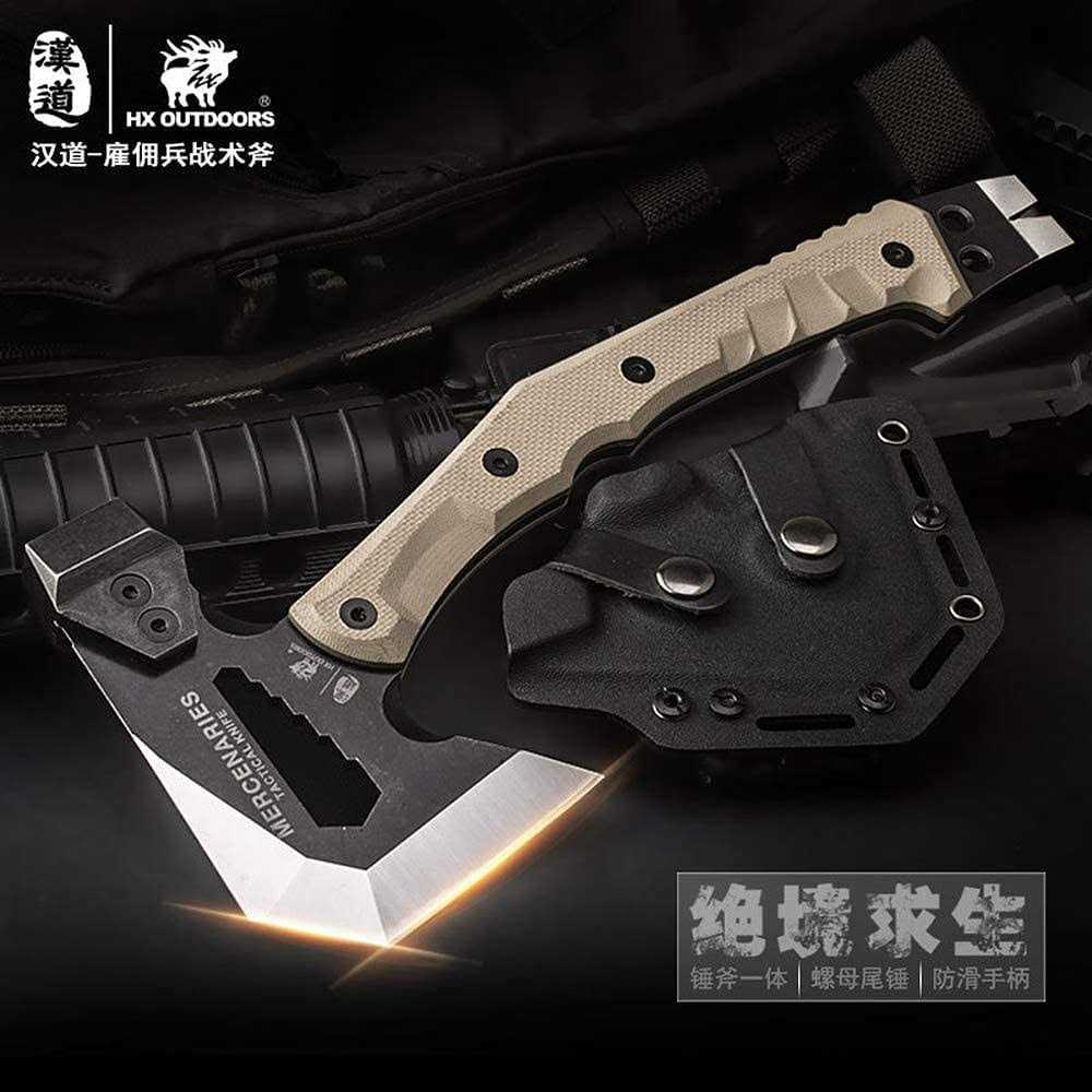 HX HX OUTDOORS HX OUTDOORS Mercenarys Tactical Engineer Axes Multifunctional Explosion-Proof Axe Camping Artillery Fire Rescue Hammer Hiking Tools - Image 3