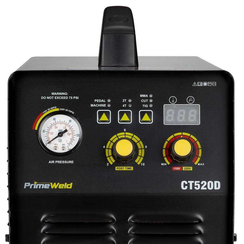 PrimeWeld 50 Amp Plasma Cutter 200A TIG/Stick Welder Combo Machine 1/2 in. Clean Cut CT520D - Image 3