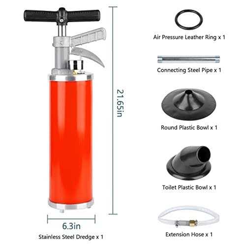 Olpchee Portable High Pressure Kinetic Toilet Plunger Air Drain Blaster Pump for Bath Toilets Bathroom Shower Kitchen Clogged Pipe - Image 3