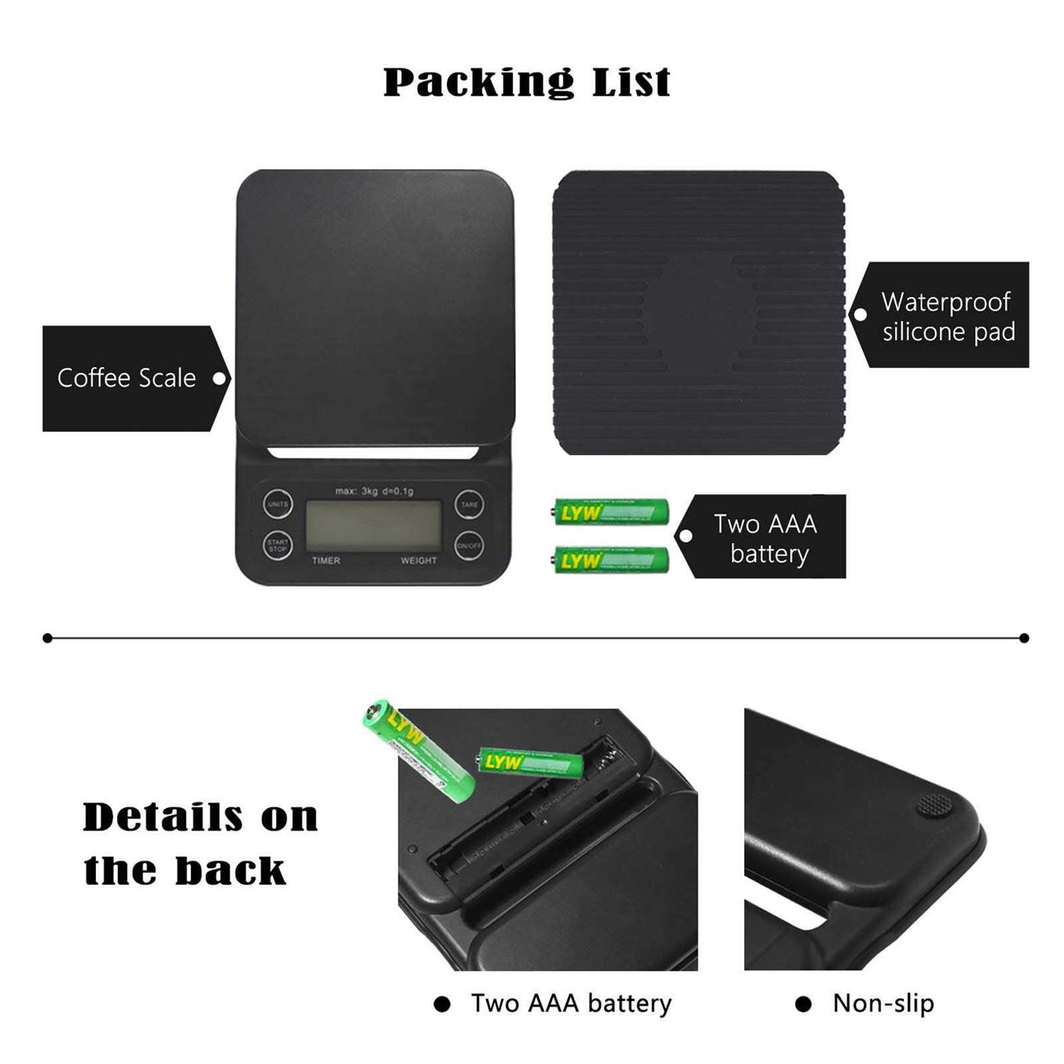 Cozy Blue Digital Coffee Scale with Timer for Pour Over and Drip Coffee - Image 3