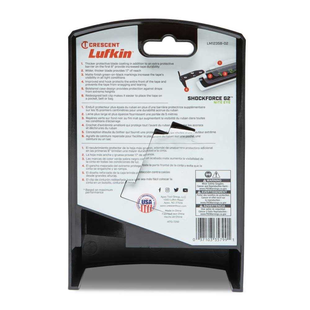 Crescent Shockforce Nite Eye G2 Magnetic Tape Measure 1 1/4in x 35 LM1235B-02 - Image 3