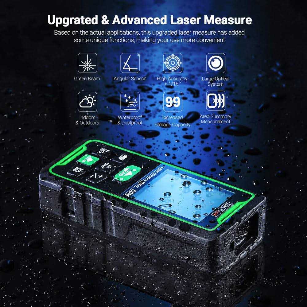 Tacklife Classic Laser Measure 196Ft M/In/Ft Mute Laser Distance Meter - Image 3
