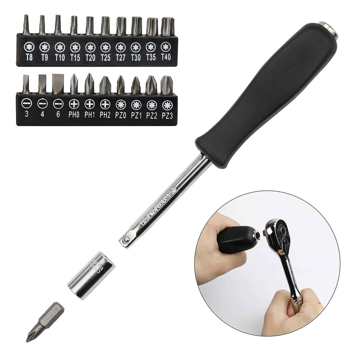 SEKETMAN 76-piece 1/4 Drive Socket Set,1/4-inch Drive Master Socket Set with ratchets,extensions with 1/4 Drive Bits Set,un - Image 3