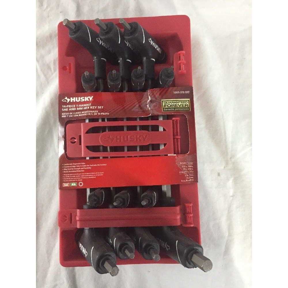 Husky Hex Key Set 14-Piece T Handle Wrench SAE Metric Alloy Steel Hand Tool HTHKSM14PCN - Image 4