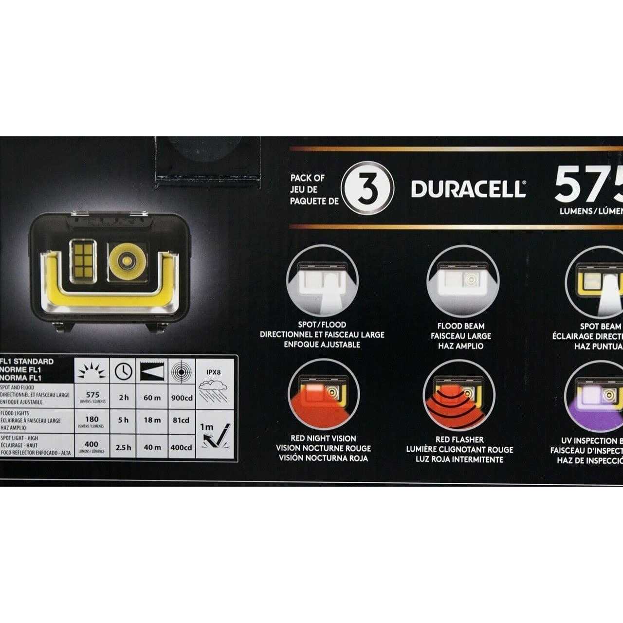 Duracell 575 Lumens COB Headlamp 3 Pack - Image 3