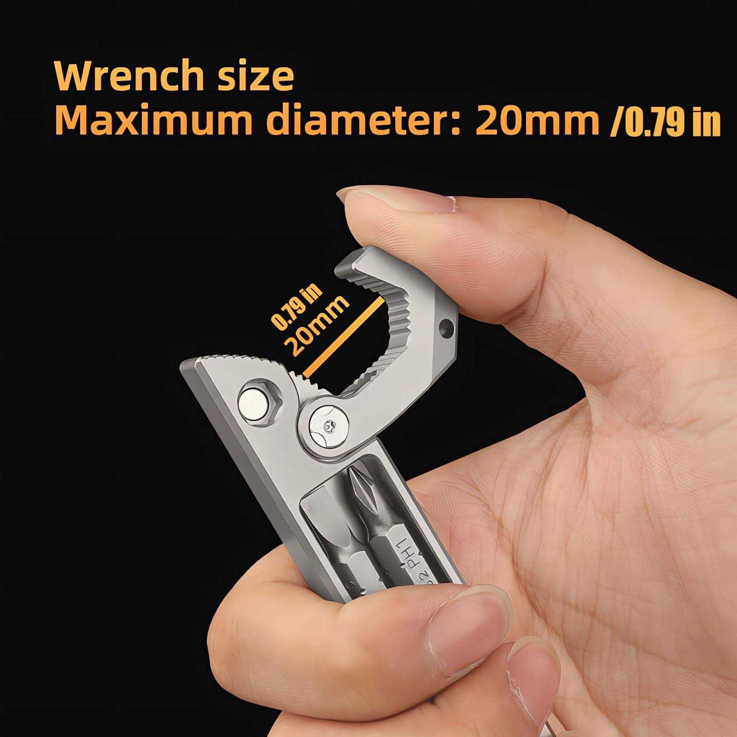 ResafeLy Titanium Pry Bar EDC Tool,Versatile Pry Tool,Bottle Opener,Wrench,ratche screwdriver,Crowbar in One,Compact Versatile Pocket Pry Bar - Image 3