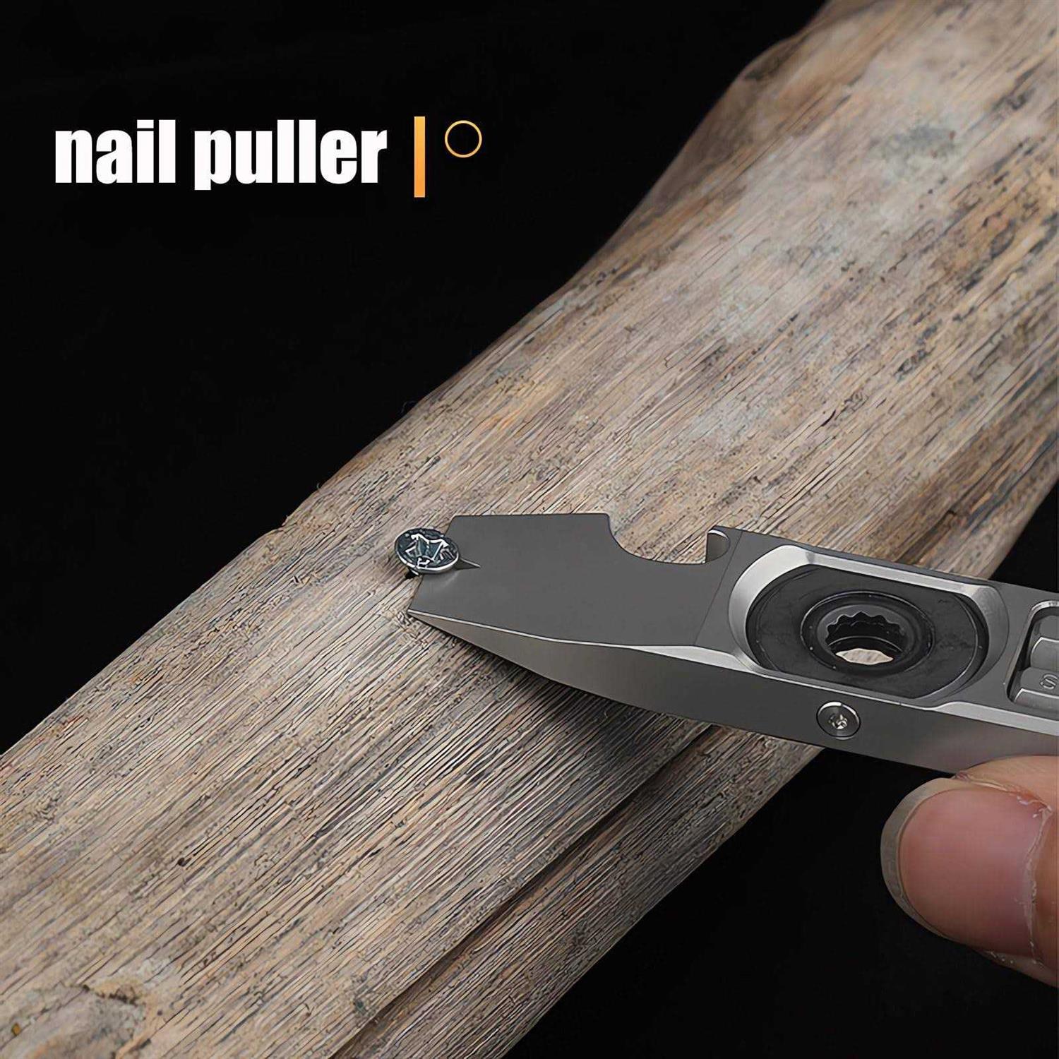 ResafeLy Titanium Pry Bar EDC Tool,Versatile Pry Tool,Bottle Opener,Wrench,ratche screwdriver,Crowbar in One,Compact Versatile Pocket Pry Bar - Image 4