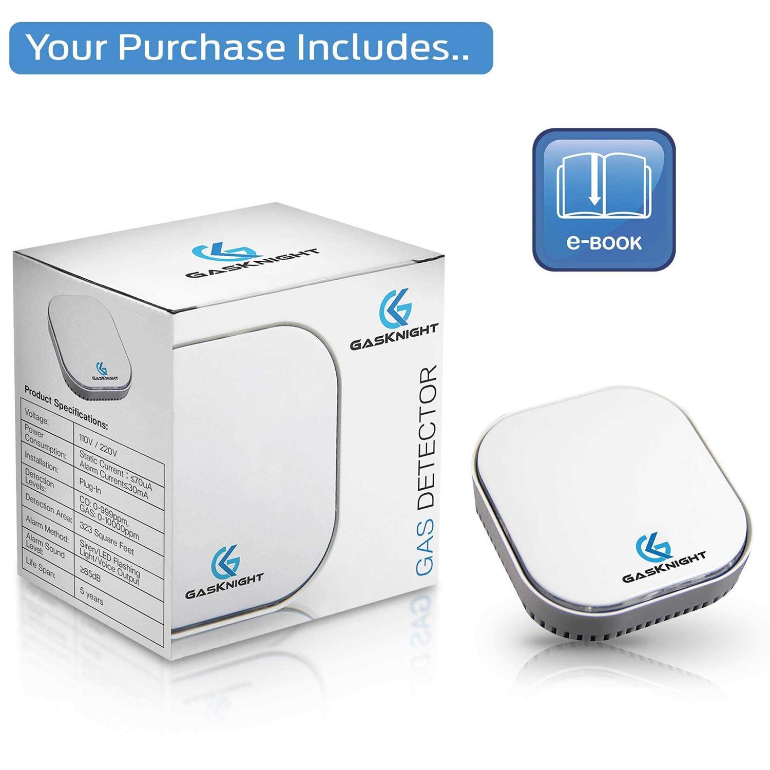 GasKnight Natural Gas Detector and Propane Detector. Alarm Monitor for Home, Kitchen, Camper, Trailer or RV. Plug-in Leak Sensor - Image 3