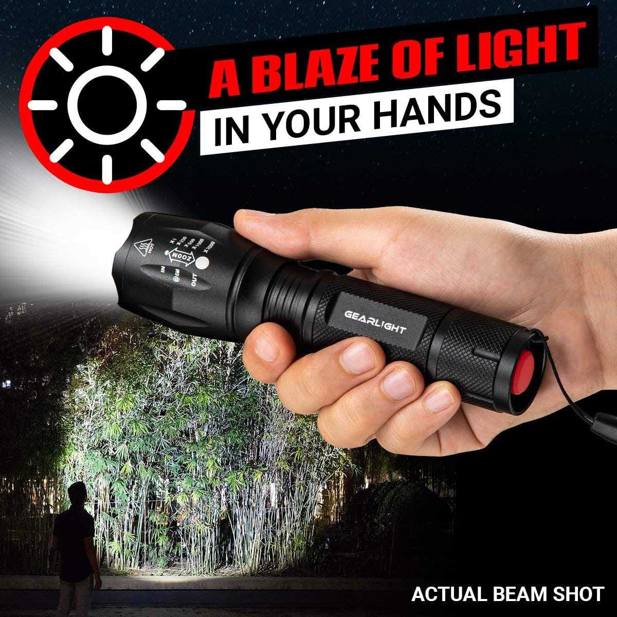 GearLight LED Flashlight 2pack Bright, Zoomable Tactical Flashlights with High Lumens and 5 Modes for Emergency and Outdoor Use - Image 4