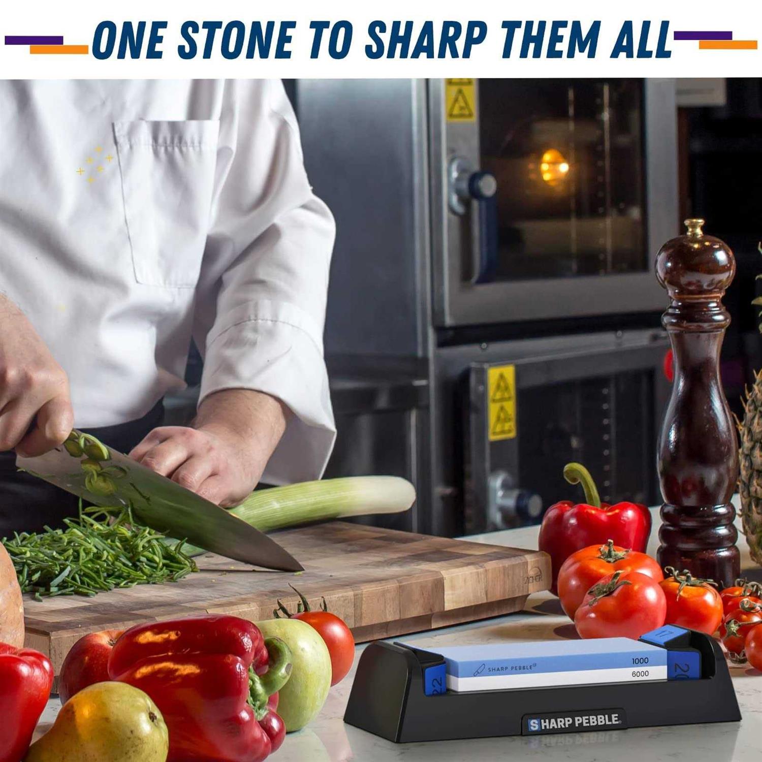 Sharp Pebble Knife Sharpening Stone Kit-Grit 1000/6000 Wet Stone-Built In Angle Guides 15/17/20/22 Degrees - Image 5
