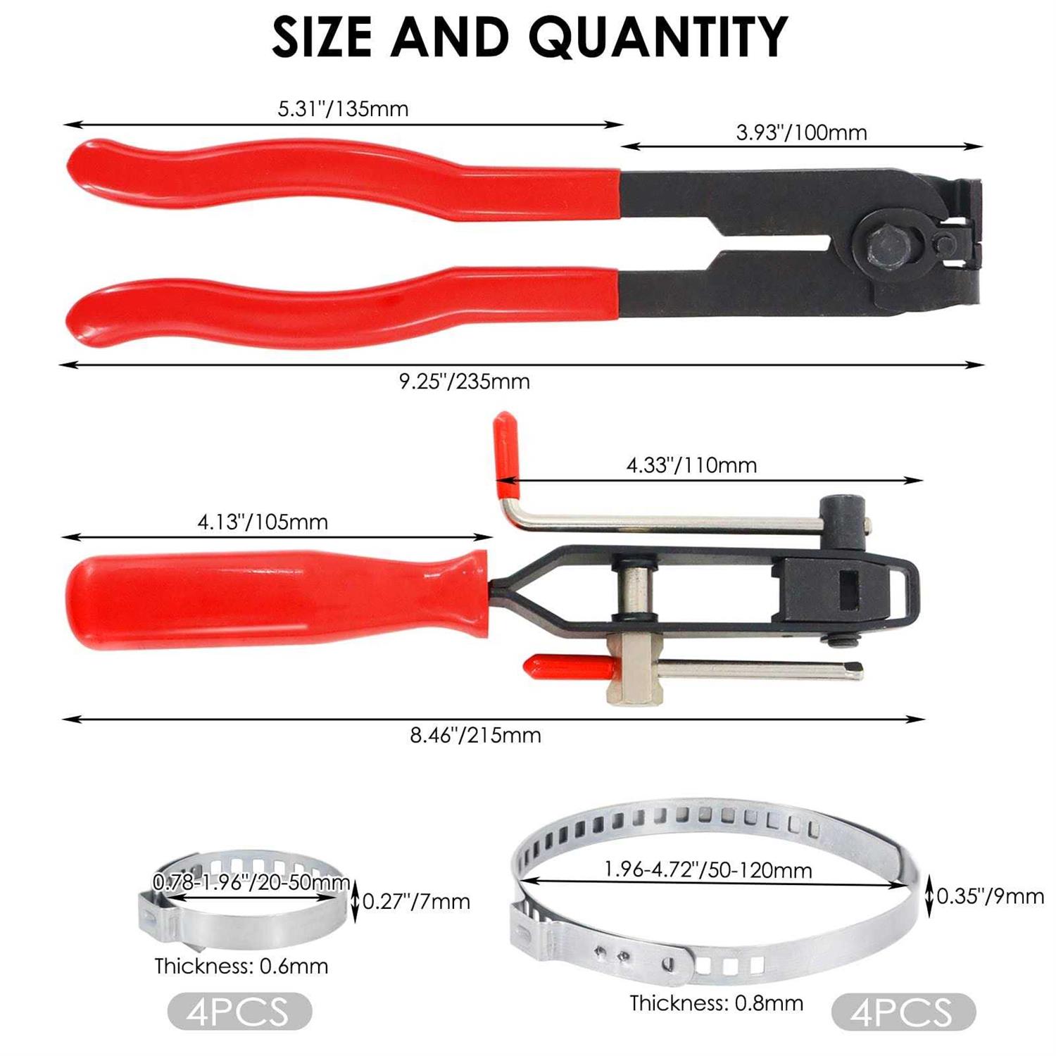 RealPlus CV Joint Boot Clamp Pliers Car Banding Tools Kit Set Ear Boot Tie Pliers - Image 4