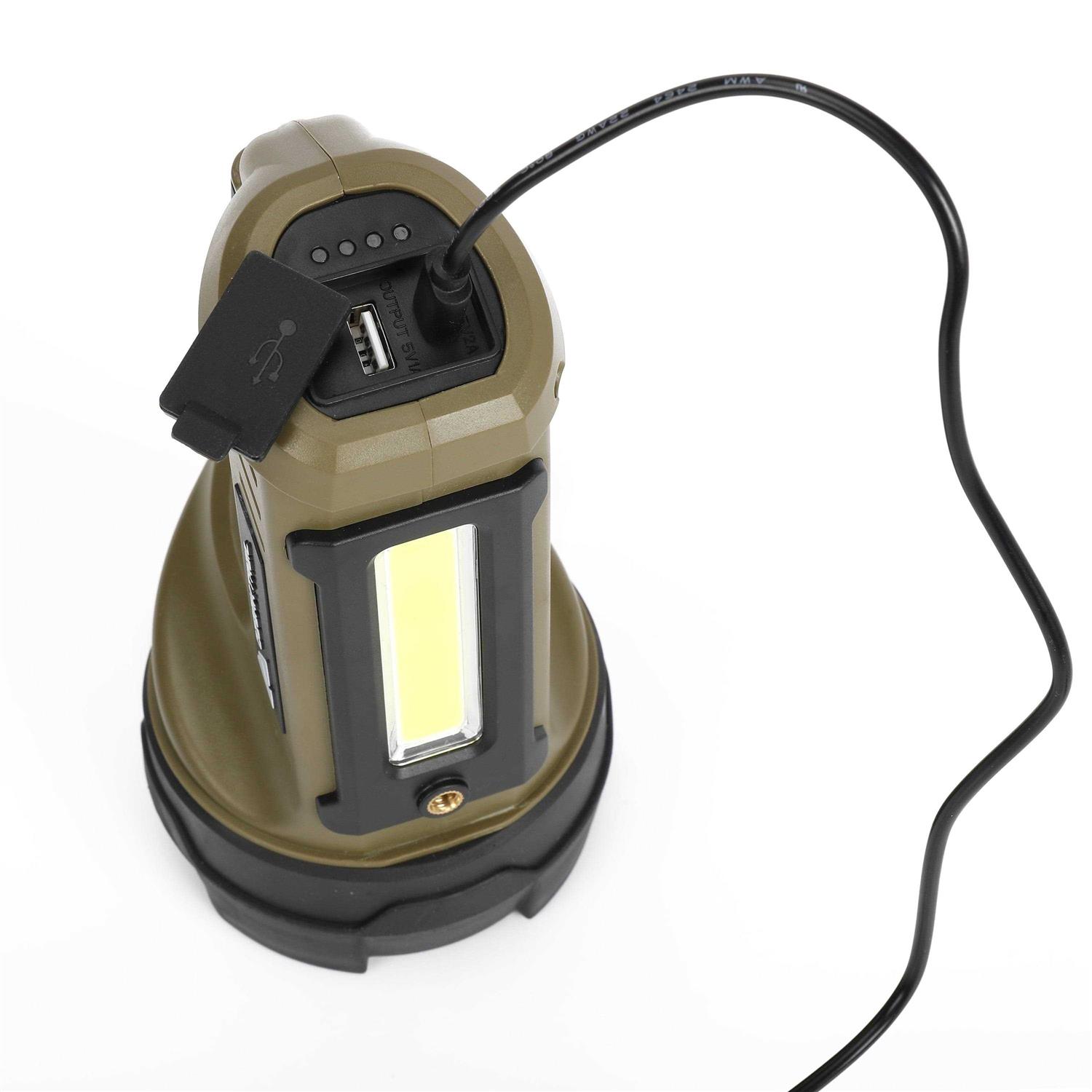Ozark Trail 2000 Lumen Dual Source LED Rechargeable Spotlight with 5000 mAh Power Bank - Image 2