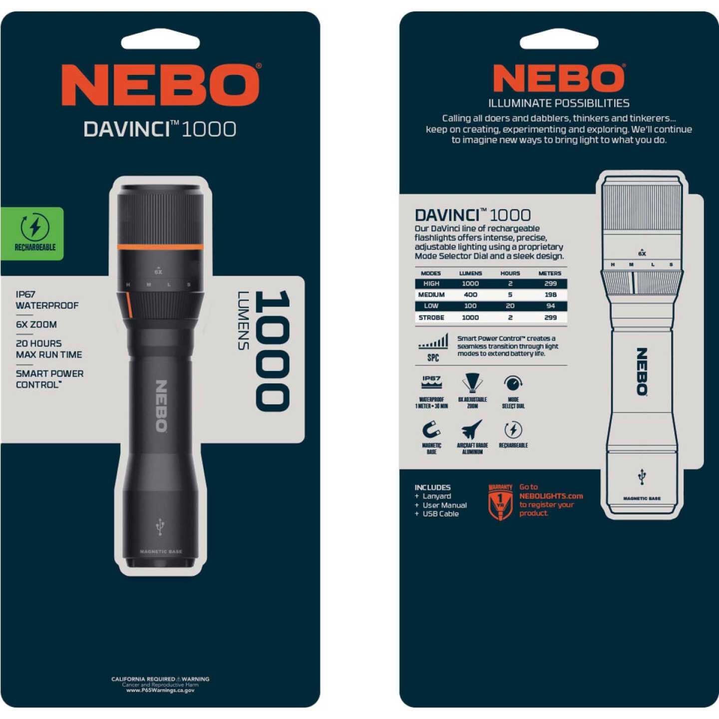 Nebo Davinci 1000 Rechargeable Flashlight - Image 3