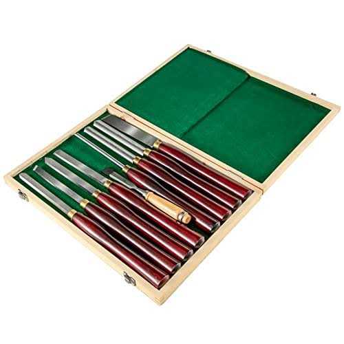 Mophorn Woodworking Lathe Chisel Set 8 Piece Set Lathe Chisel HSS Steel Blades Wood Turning Tools Wooden Case for Storage for Wood Carving Root - Image 4